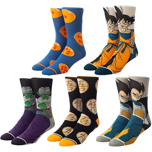 Dragonball 5 Pack Mens Crew Socks