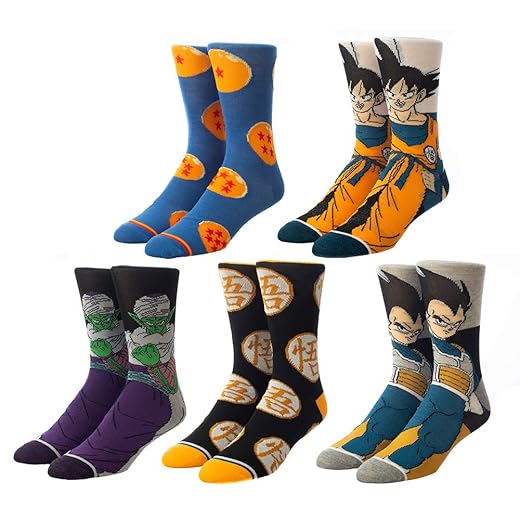 Dragonball 5 Pack Mens Crew Socks
