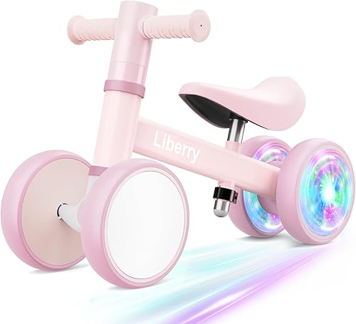 Miniatura 10 de Liberry Bicicleta de equilibrio para bebés con ruedas iluminadas de 1, 2, 3 años, sin pedales, 4 ruedas de silencio, primer juguete de equitación,
