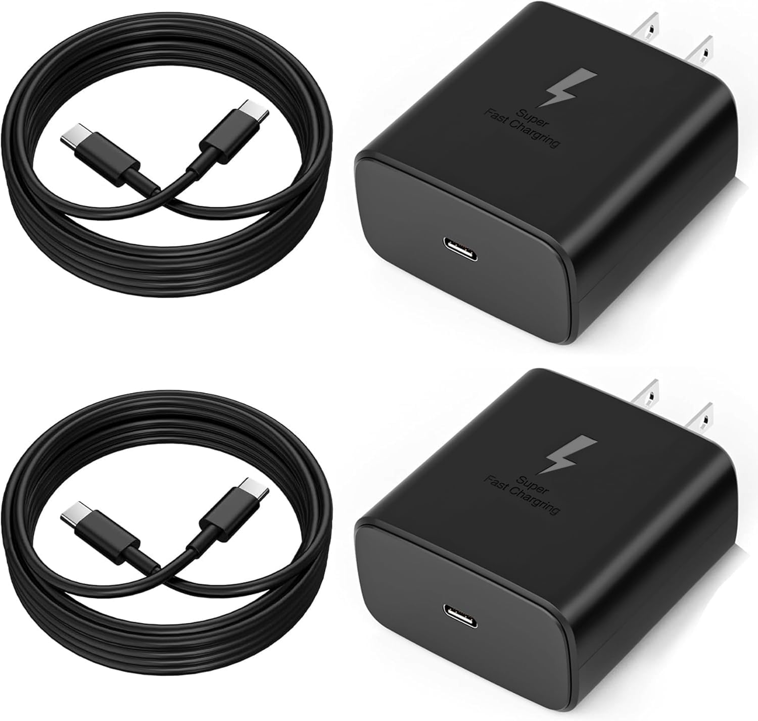 2025 New 45W Super Fast Charger USB C PD3.0 [2 Pack] with 6FT Type C Charging Cable Cord for Samsung Galaxy S25 Ultra/S25/S25+/S24/S24+/S24Ultra/S23+/S23 Ultra/S22 Ultra Galaxy Tab PPS Wall Charger2.0