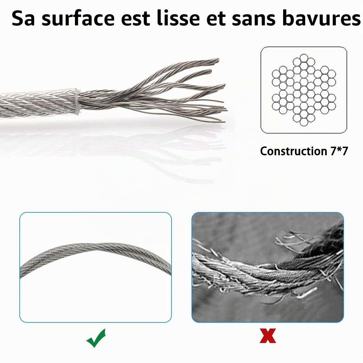 YuCool Câble de Sécurité en Acier Inoxydable - 6 Verrous de 50,8 cm pour Éclairage de Scène DJ par Lumière Frontale Mobile