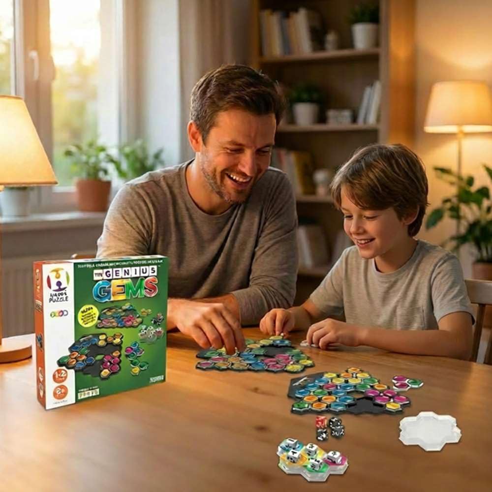 The Happy Puzzle Company The Genius Gems Game - 10.794 Puzzles - Eine große Herausforderung für Freunde und Familie Brettspielabend - Logik-Puzzle-Smart-Spiele MINT-Pädagogische Lernressourcen ab 8