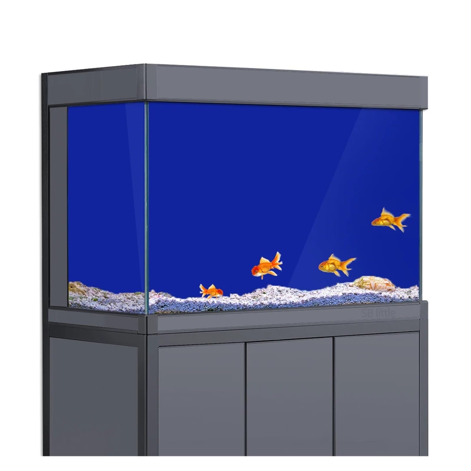 Aquarium Rückwandfolie Fisch Tank Hintergrund Gradienten Einfache Druck Tapete Aquarium Dekorationen(Dark Blue,50x150cm)