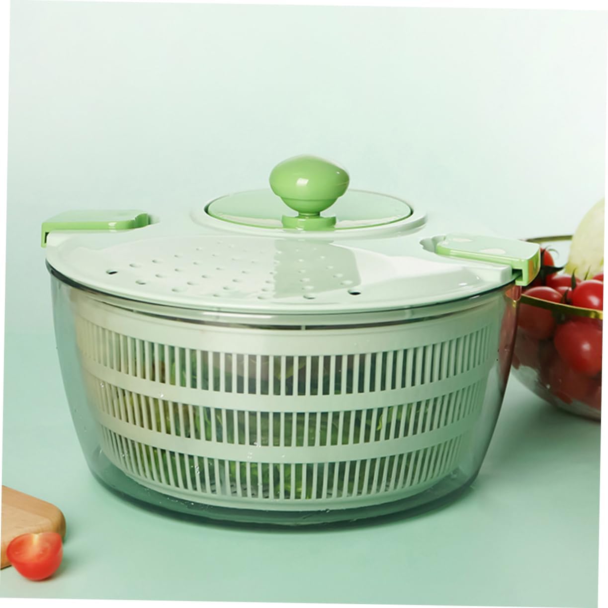 4l Lettuce Vegetable Dryer with Rotary Handle and Strainer Bowl