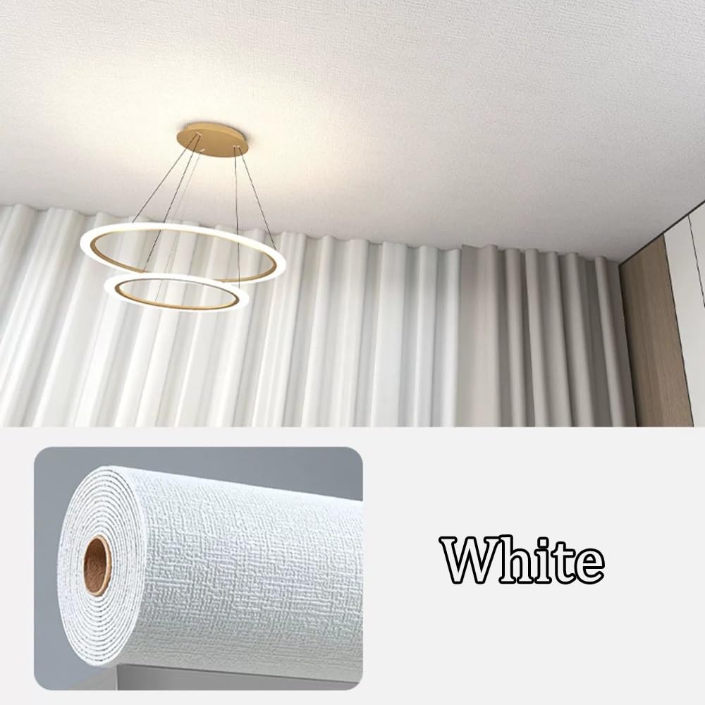 WYWY Paneles de Techo Autoadhesivos de Poliestireno - Resistentes a Grietas y Fáciles de Cortar, para Baño, Cocina y Hogar(White,50x10m)