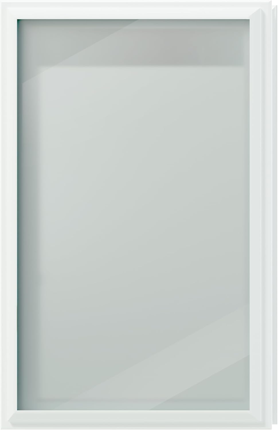 1-Lite Frosted Tempered Glass Insert Kit, 22" x 36" Entry Door Double Glazed Tempered Glass Replacement with Enclosed Shutters - Frame Size, Privacy, Easy Installation and Maintenance, White