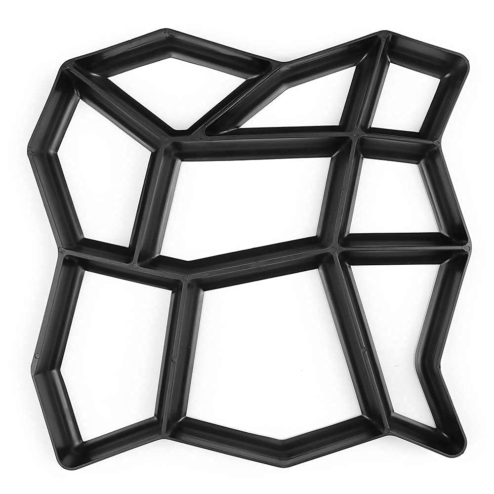 A.D FRESH Path Maker, Plus Size: 13 x 13 x 1.8 inch Pathmate Stone Moldings Paving Pavement Concrete Molds and Foams Stepping Stone Paver Walk Way Cement Mold(Black)-picture-29