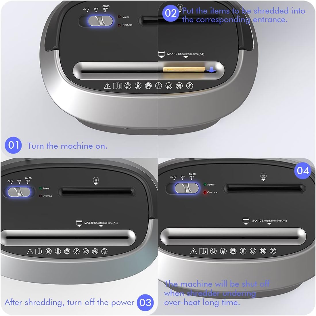 Paper Shredders,12-Sheet Shredders for Home Office Use,5.8 Gallons Shredder Cross-Cut Paper/CD/Credit Card Shredder with Pullout Basket,Overload and Overheating Protection : Office Products