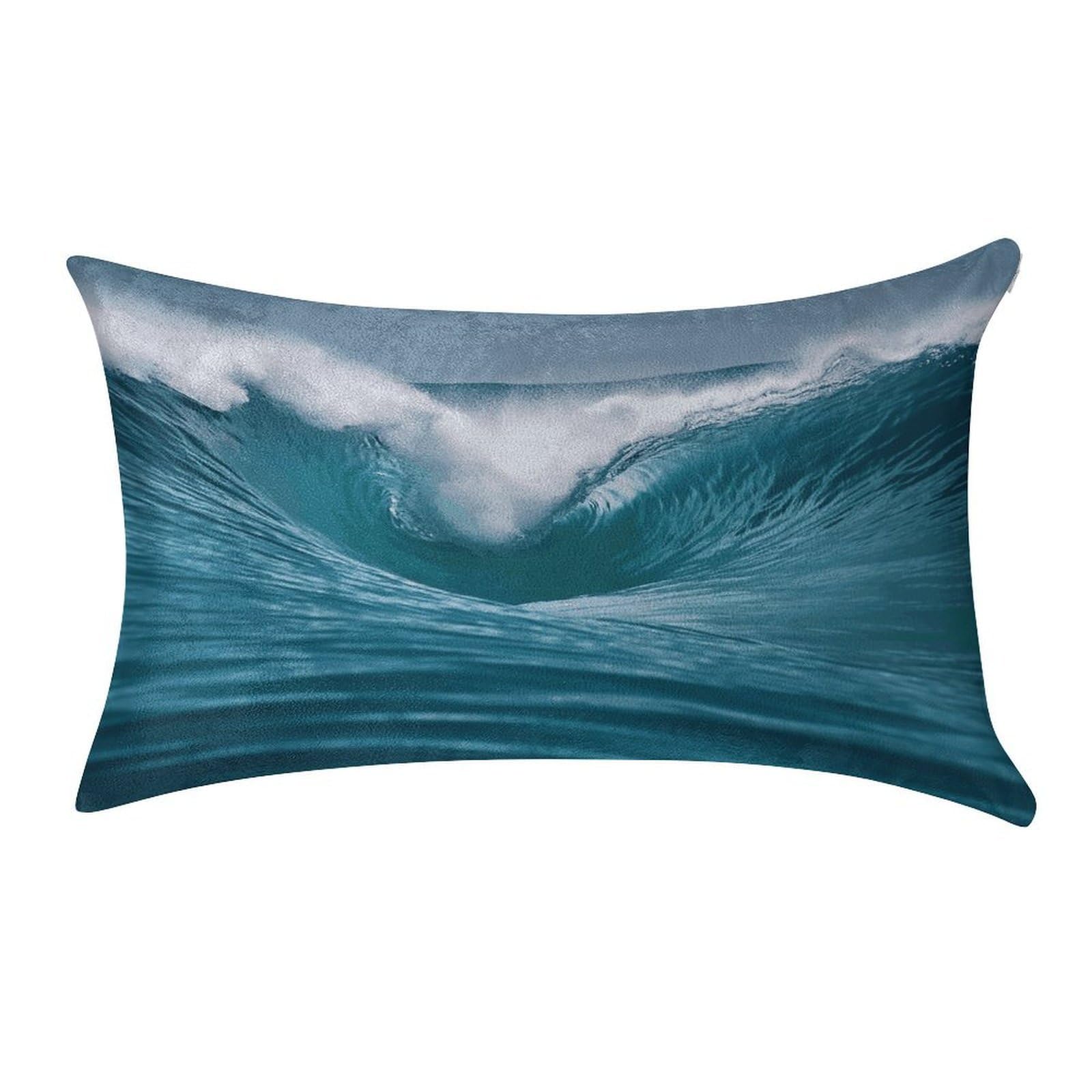 FekiLoot Ocean Wave Pillow Cover Modern Lumbar Pillow Covers Easy Care Velvet Pillowcase Super Soft Cushion Case Rectangular Throw Pillow Cover for Couch Sofa Bedroom Car Decor