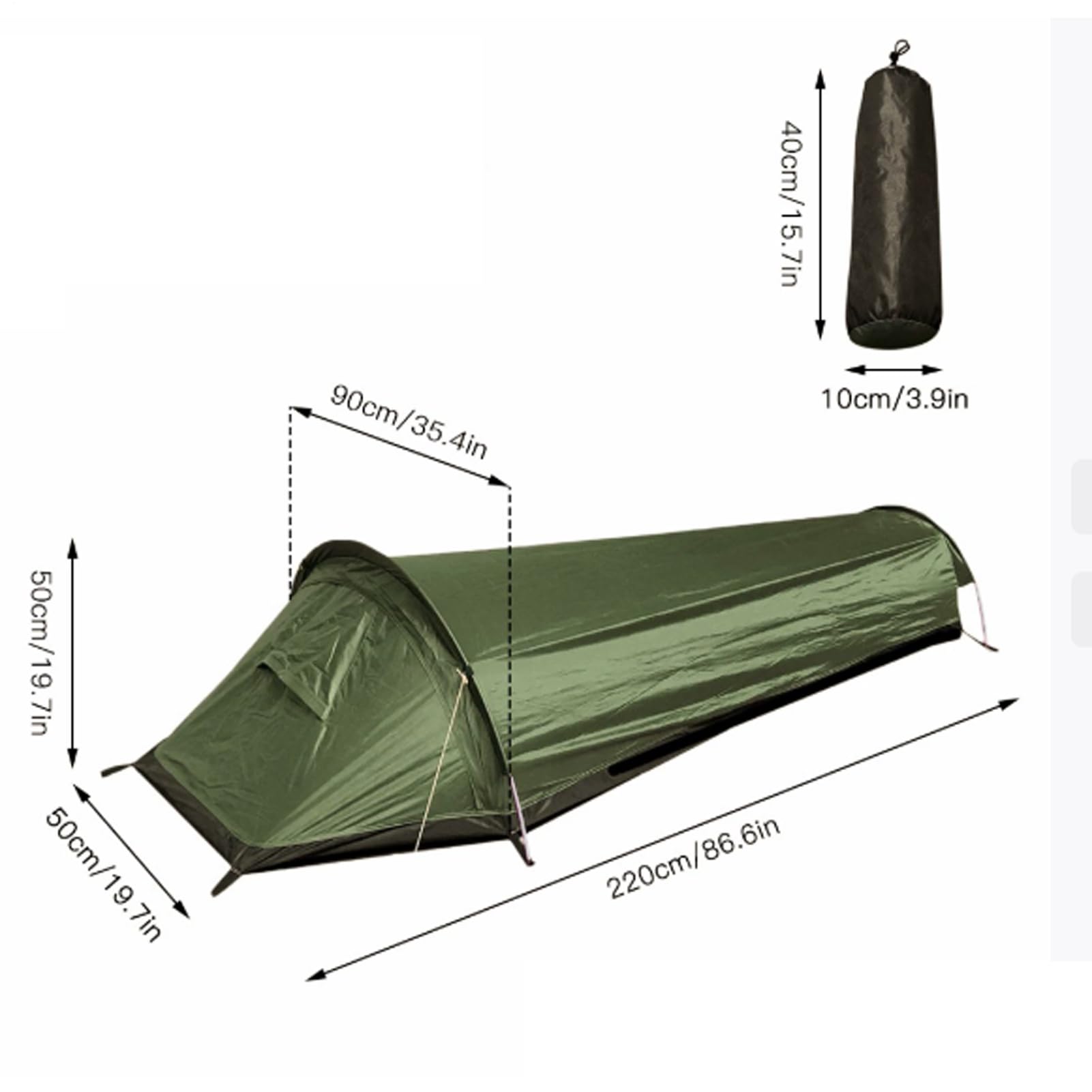 Ultraleichtes Zelt, winddichtes Schlafzelt, atmungsaktives Rucksackzelt für eine Person, Zelt für Wanderungen im Freien | Wasserdichte Outdoor-Überlebensausrüstung für Camp Wandern Jagd, einfache Einrichtung