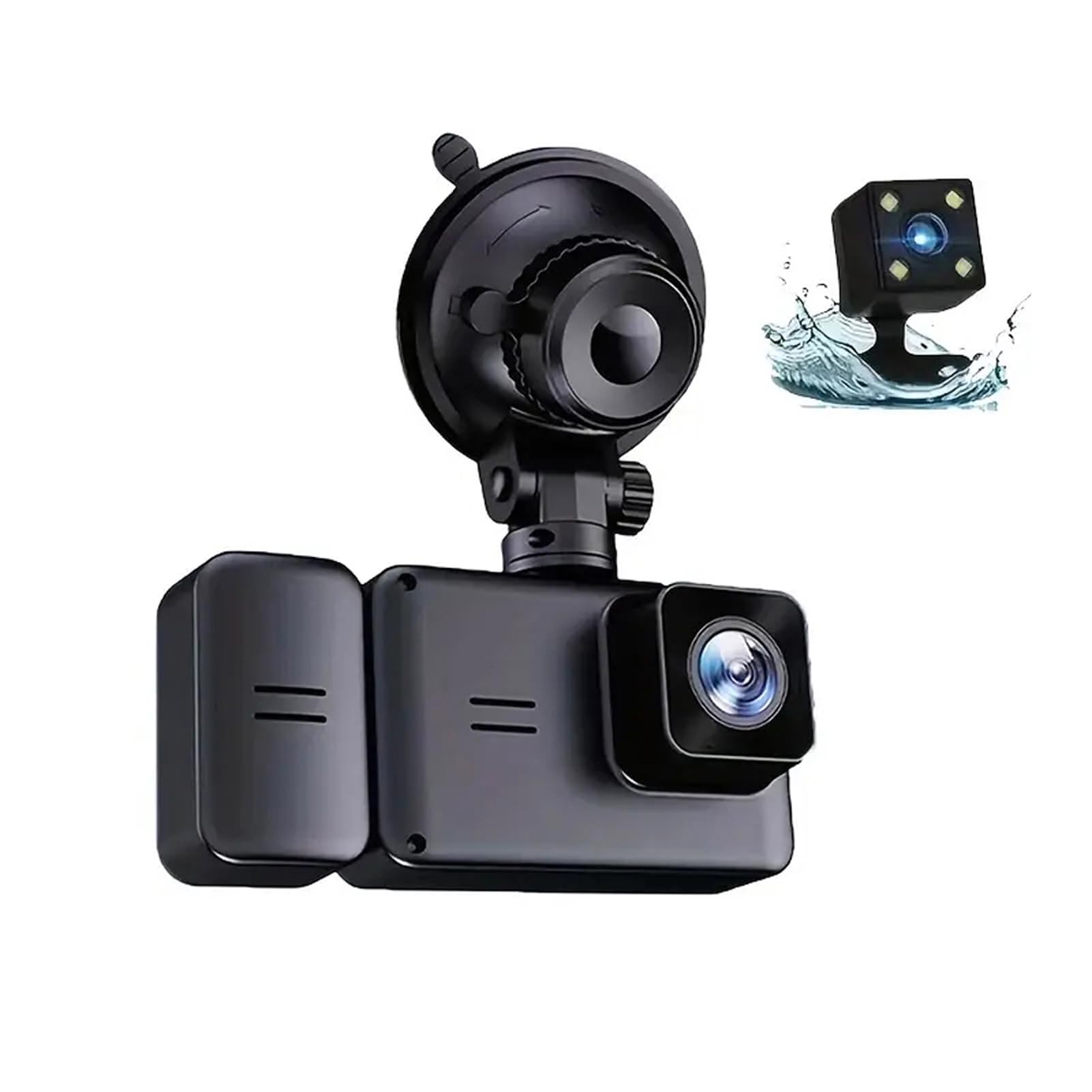 Kamera samochodowa DVR 1080P z 3 obiektywami do sedanów, ciężarówek i SUV-ów, kamera samochodowa z widokiem z przodu i z tyłu, 2-calowy ekran, sterowanie za pomocą aplikacji (Z Wi-Fi)