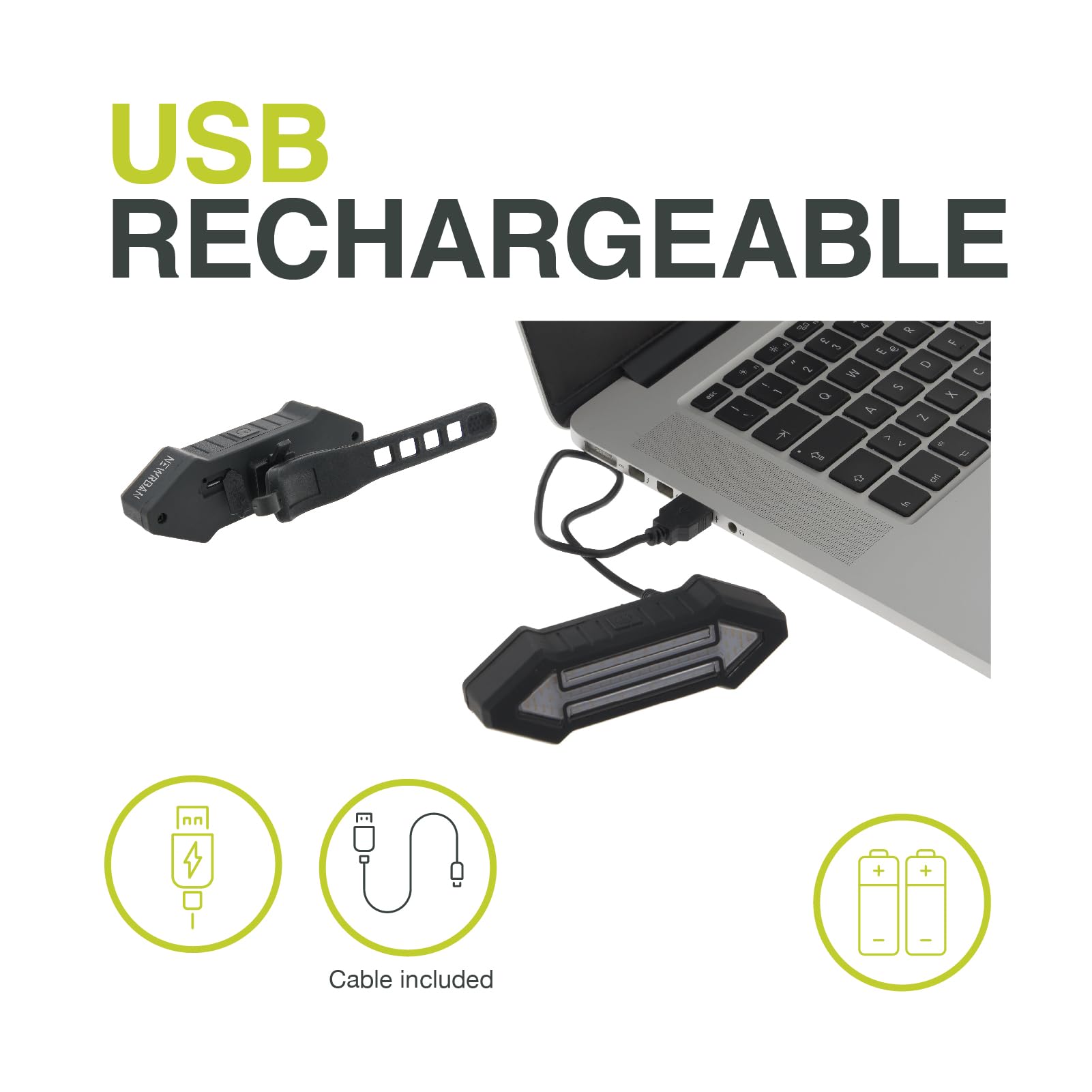 Clignotants pour vélo - Télécommande sans Fil - Autonomie 4h30 - Résistants à l’Eau - Installation sur la Selle - Rechargeables grâce au câble Micro-USB - 5 Modes d’éclairage - Noir