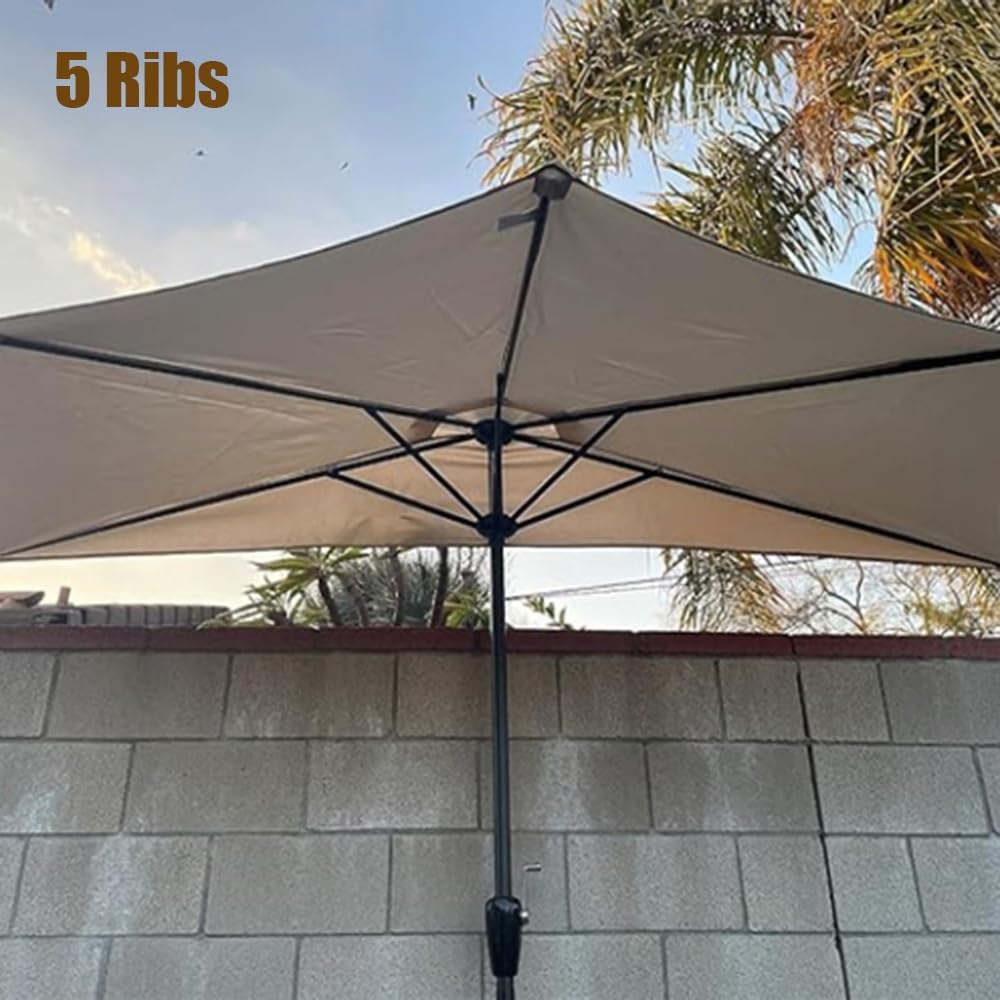 Sombrilla Semicircular Parla Half Circular Parasol Con Manivela