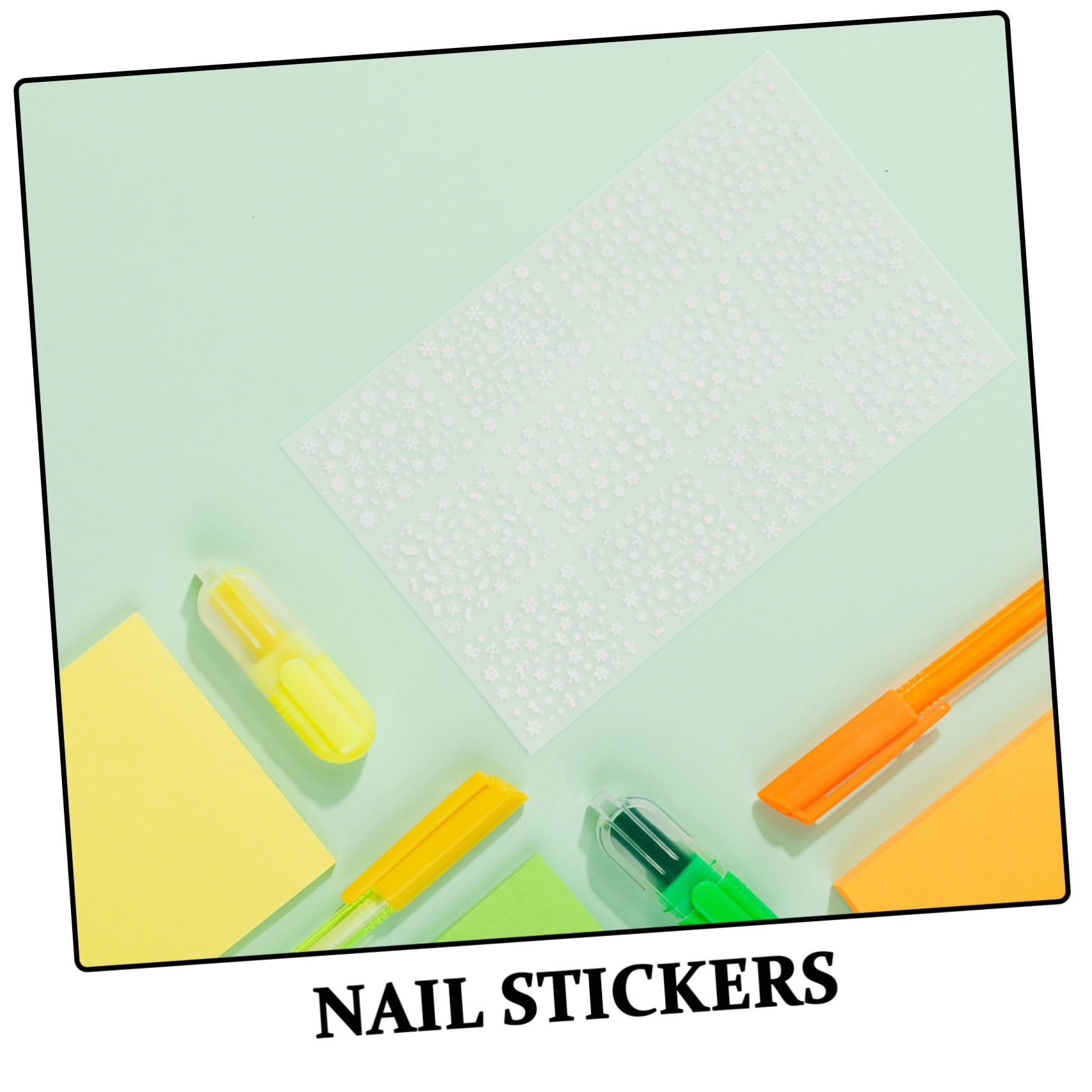 Healeved Adesivi per Unghie 3D Cristalli di Ghiaccio in Resina, Decorazione Unghie Natalizia, 12 Fogli per Nail Art di Natale