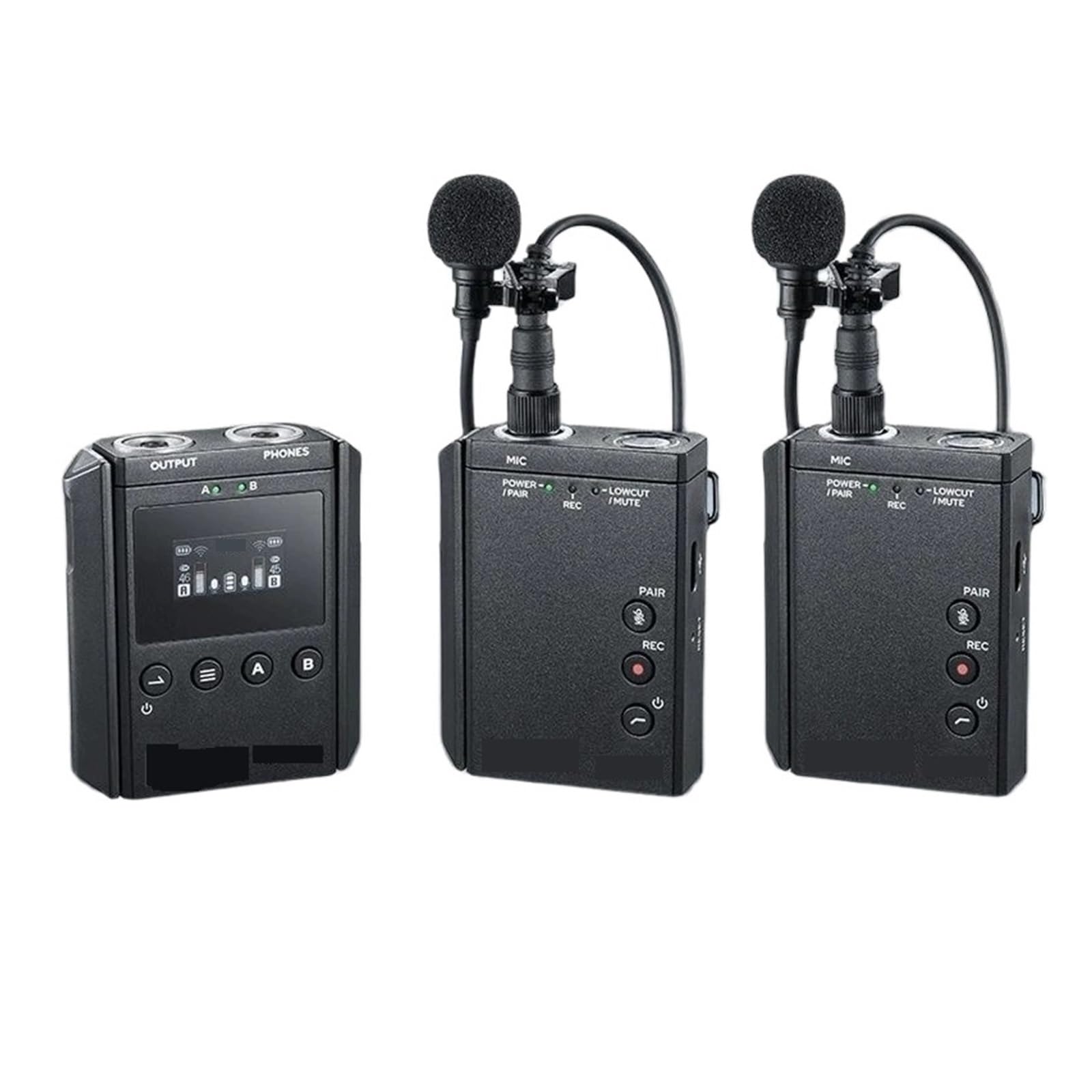 Bezprzewodowy System Mikrofonowy UHF Profesjonalny Mikrofon Krawatowy Do Nagrywania Wywiadów Ze Smartfonem DSLR(Kit 2)