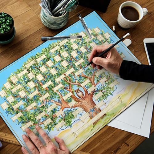 Tableau De Généalogie, 40x60cm Affiche Arbre Généalogique, Poster Arbre Généalogique À Remplir, Généalogie, Genealogy Organizer For Family Member And So Much More! Makes A Great Family Giftss – vue 3