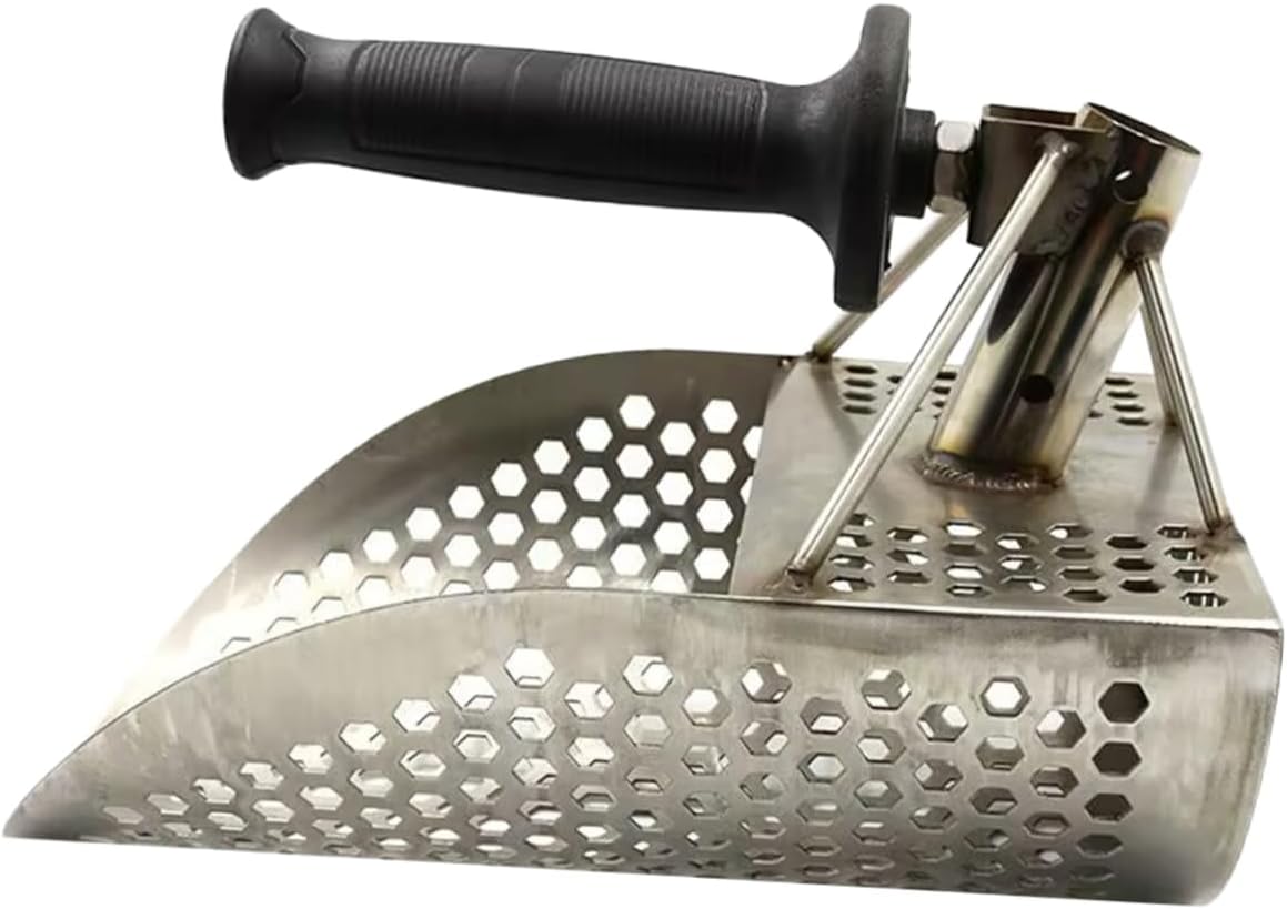 Abaodam Sand Sifting Scoop Stainless Steel Beach Shovel for Metal Detecting Treasure Hunting and Sand Separation Ergonomic Grip for Various Soil Types