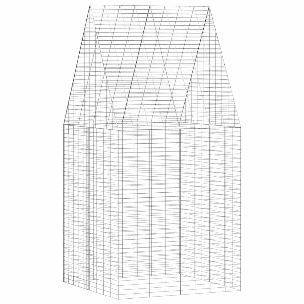 Hasenkäfig Silber 100x100x210 cm Freigehege verzinkter Stahl | Robustes Outdoor Kleintiergehege aus Metall für den Garten. Sicherer Auslauf für Kaninchen und Meerschweinchen.
