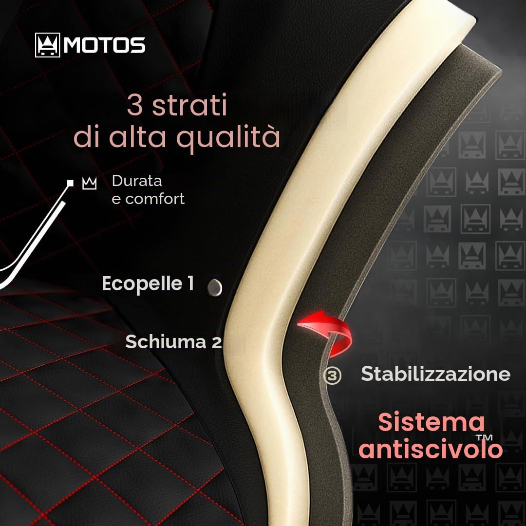 MOTOS Coprisedili universali Copri Sedile Auto per SUZUKI Jimny con Sistema Airbag Attivo, Materiale a Tre Strati, Look Elegante, Personalizzazione Perfetta, Applicazione Versatile per Automobilisti e