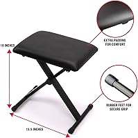 Vista 4 de RockJam 61 Key Keyboard Piano Stand With Pitch Bend Kit, Piano Bench, Headphones, Simply Piano App & Keynote Stickers