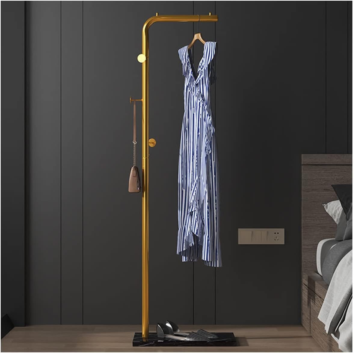 Présentoir à vêtements autonome et portant en métal pour portemanteau de vestes de costume