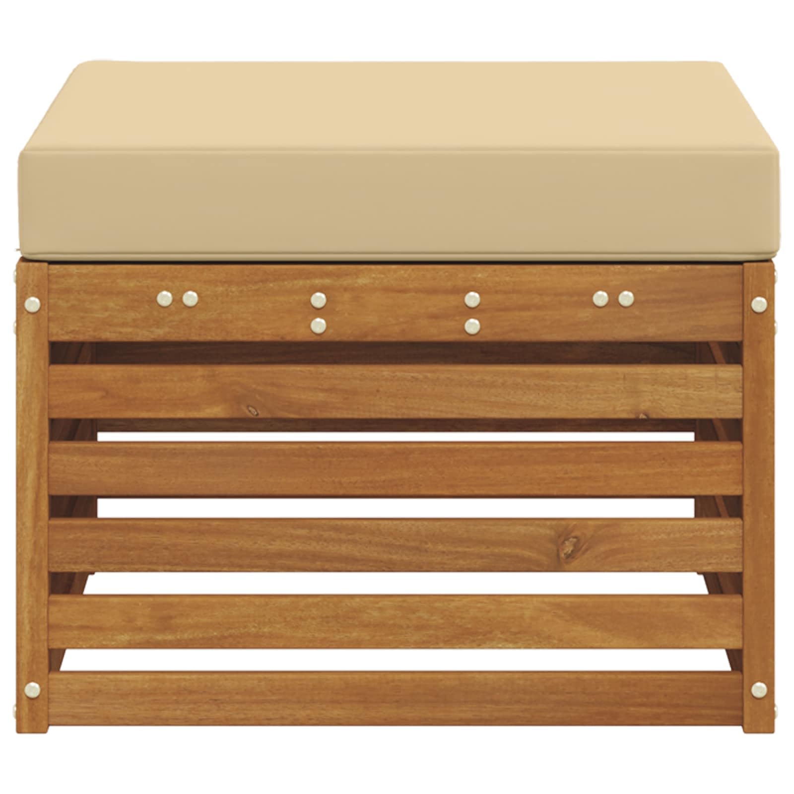 vidaXL Pouf d'Extérieur Bois d'Acacia Massif Naturel, Mobilier de Jardin Moderne, résistant aux intempéries, canapés élégants pour Balcon, Bois Solide et Flexible