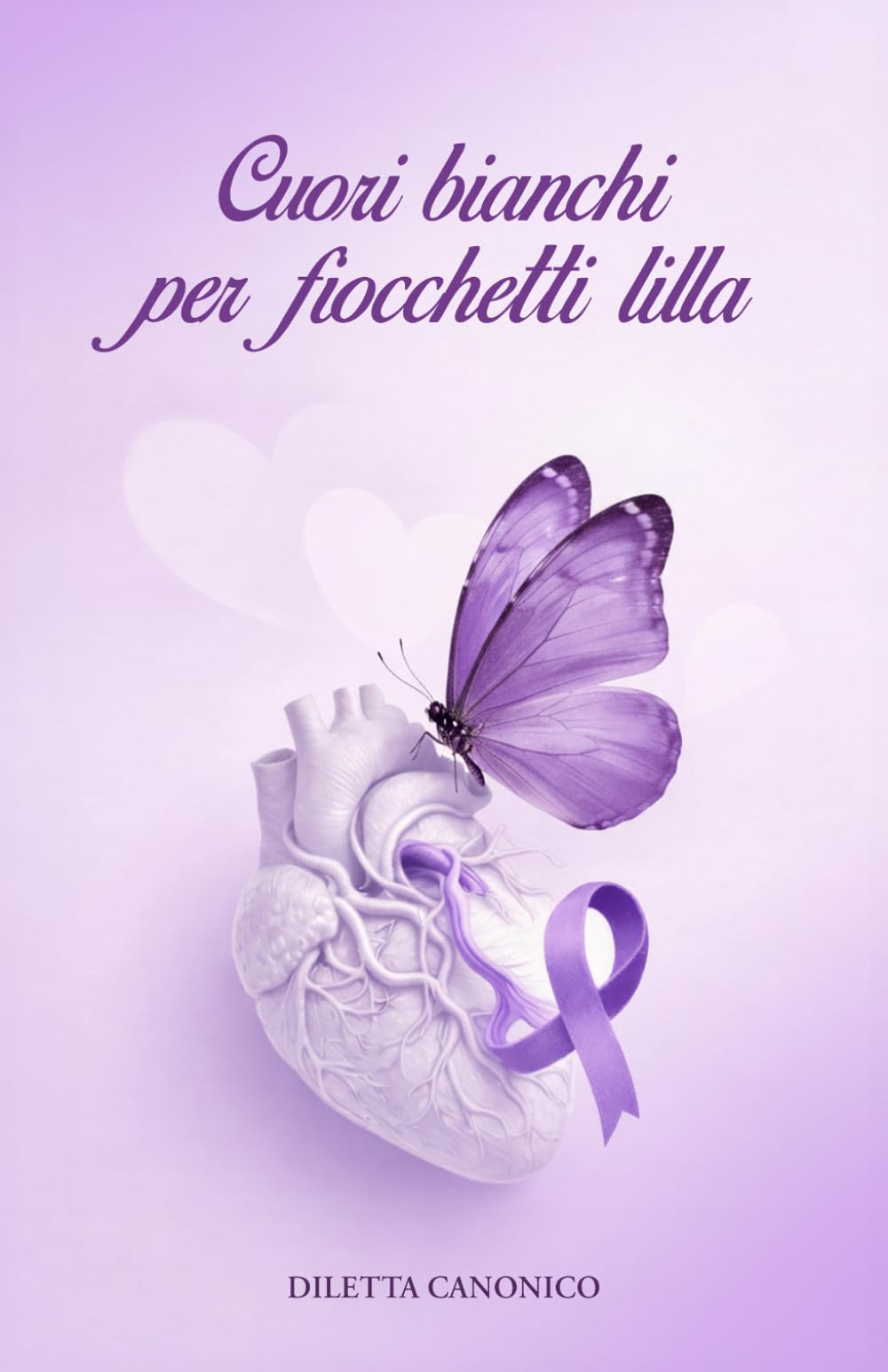 CUORI BIANCHI PER FIOCCHETTI LILLA