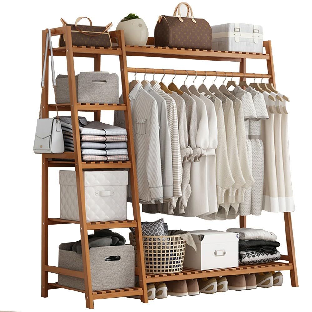 Portant à vêtements grande capacité idéal pour organiser l'entrée et la chambre