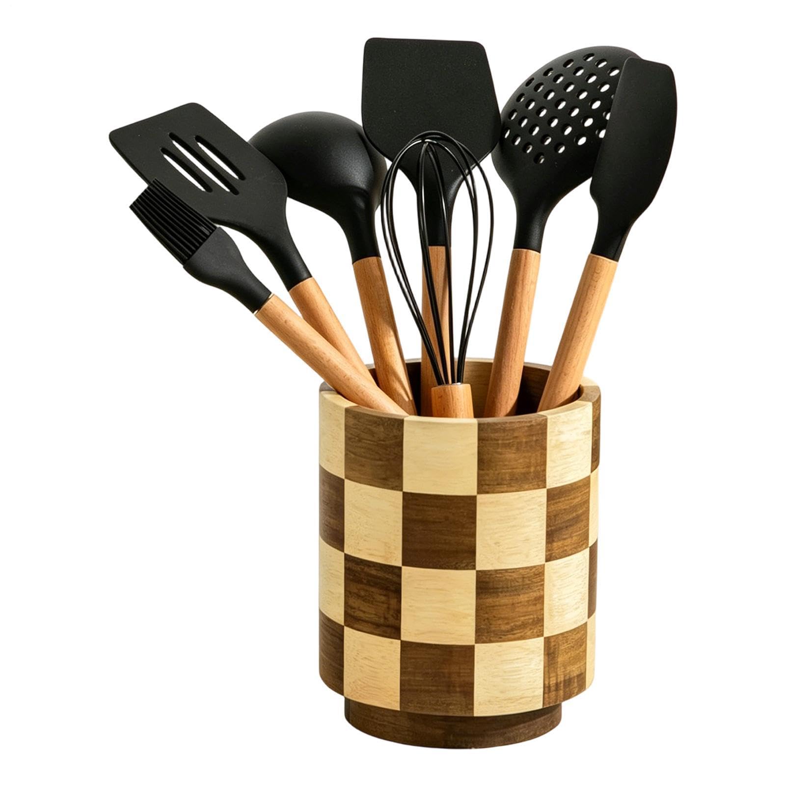 Organiseur de pot à ustensiles grand format pour spatules baguettes et batteur à œufs