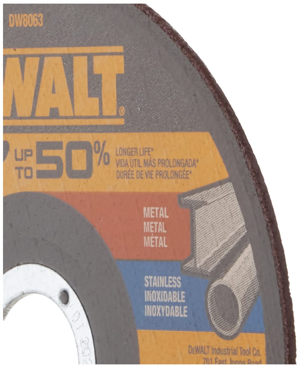 DEWALT DW8063 5-Inch by .045-Inch by 7/8-Inch A60T Abrasive Metal/INOX Cutting Wheel