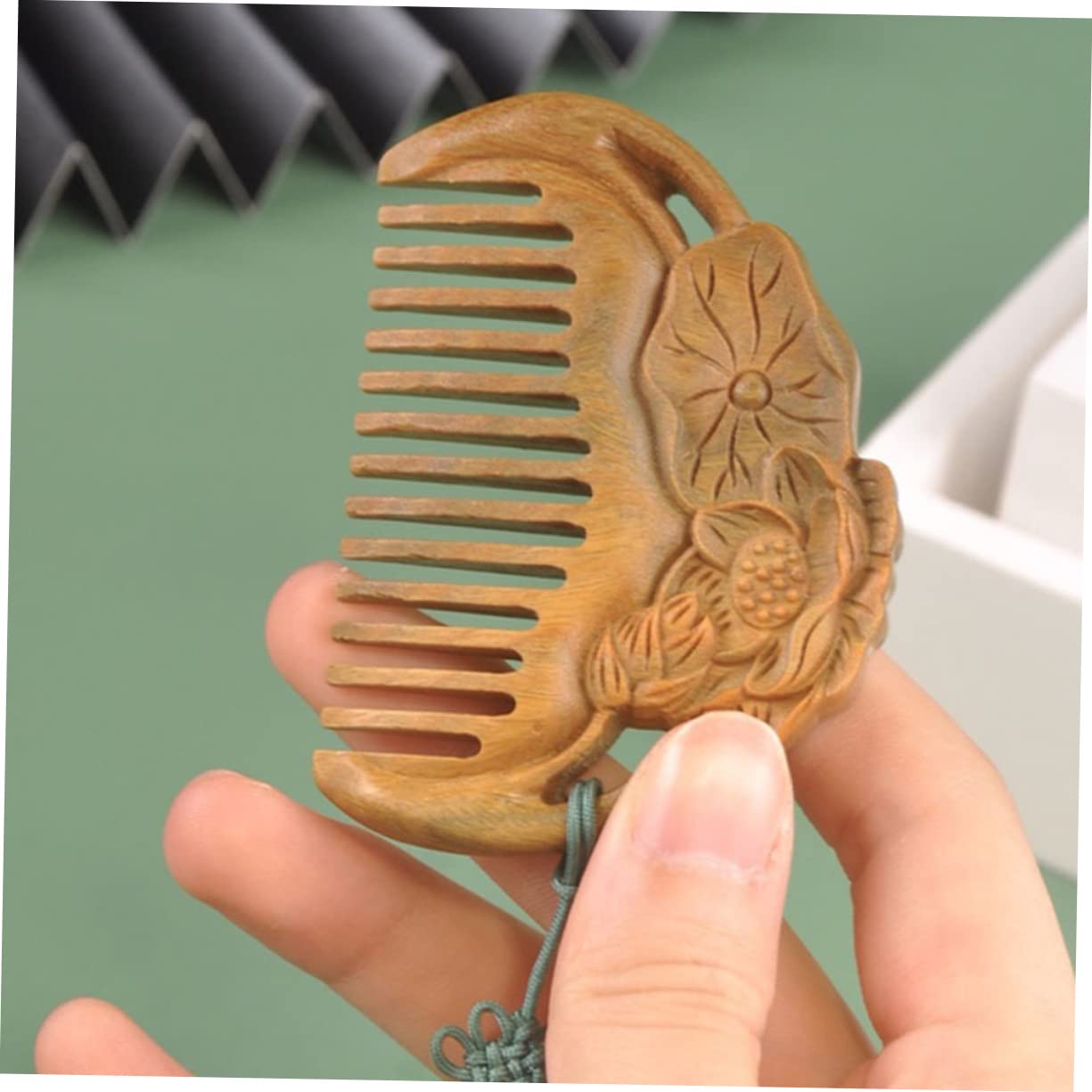 Healeved 5pièces Peigne Bois Avec Tassel Pour Démêlage Brosse Ergonomique De Massage Pour Types De Cheveux Utilisation à Domicile Et Voyage