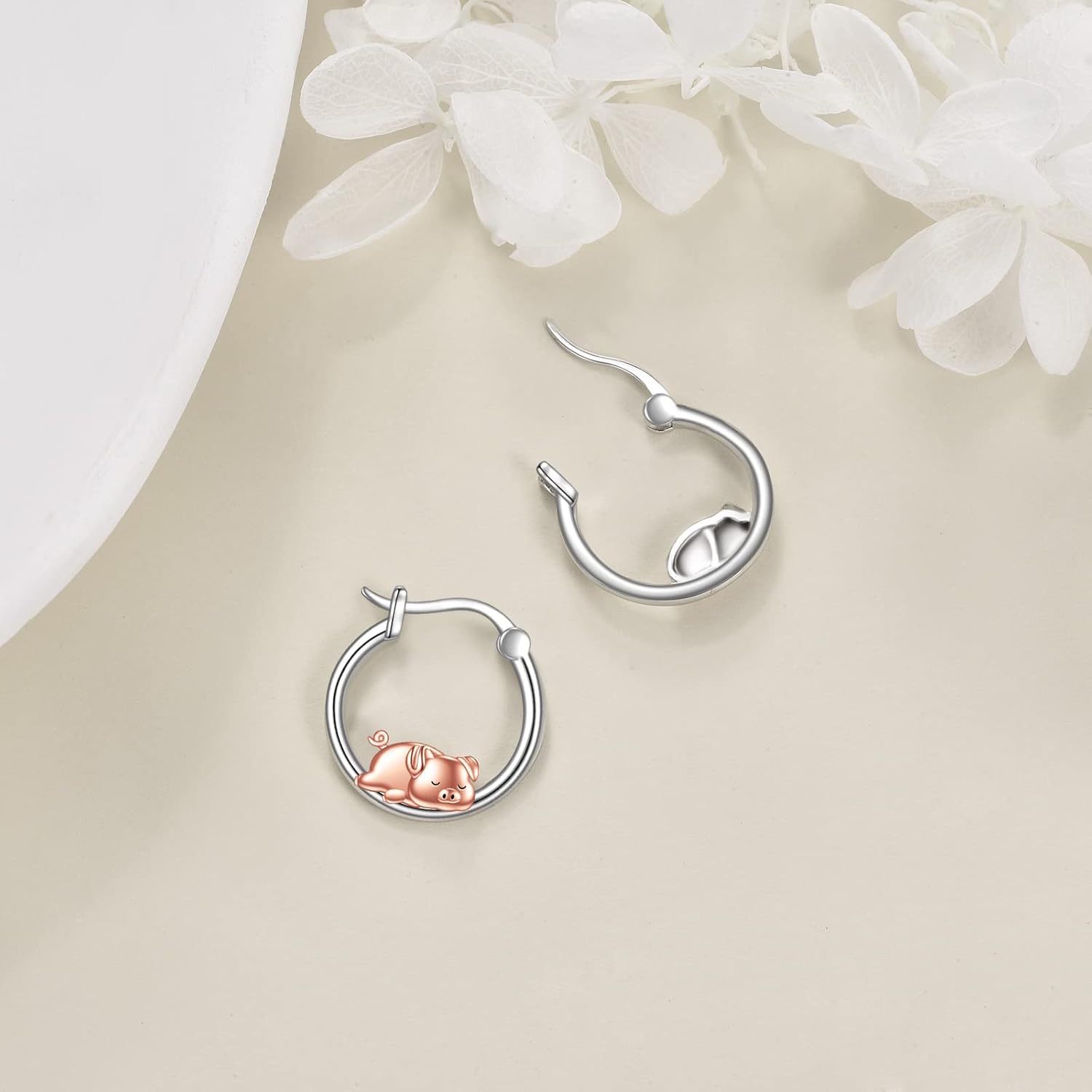 Animal Earrings 925 Sterling Silver Cute Animal Hoop Earrings Jewelry Gifts for Women