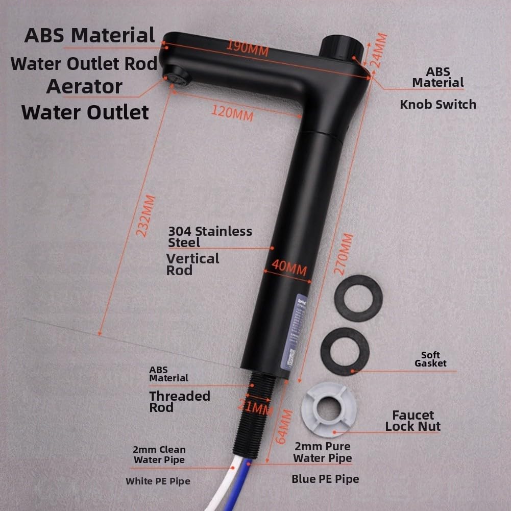 para grifo Aireador para acero Inoxidable para Doble Salida para Purificador de Agua Ósmosis Inversa Cocina Encimera Negro(Gray Single Deluxe)