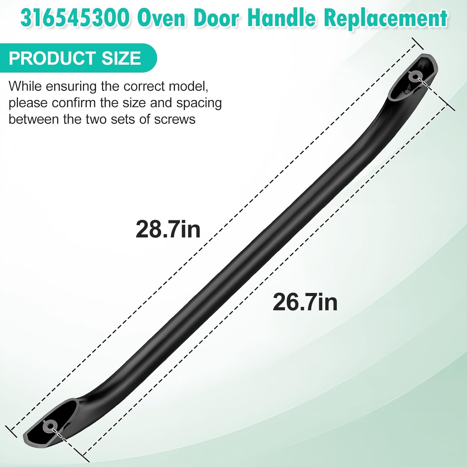 Upgraded 316545300 Oven Door Handle Replacement Compatible with Frigidaire Ken-More Cro-sley Stove Oven Handle Replacement FFEF3011LBD, FFEF3015LSM, Replace 316020204, 5303273127 Range Oven Handles