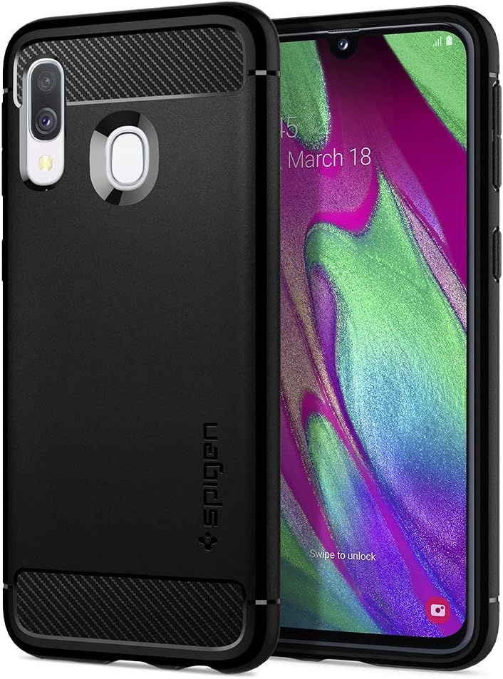 Spigen Rugged Armor Case Compatible with Samsung Galaxy A40 - Black