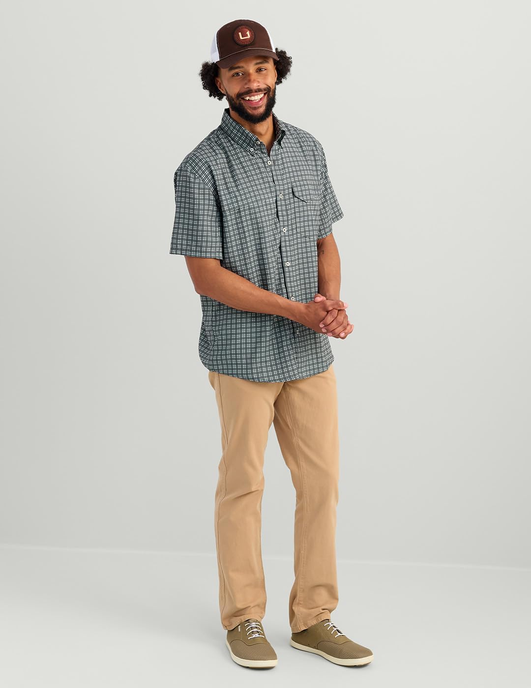 HUK Mens Tide Point Pattern Short Sleeve Shirt, Fishing Button Down - Image 2