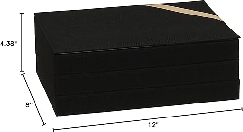 Miniatura 6 de Household Essentials Organizador de joyas negro apilables con tapa extraíble