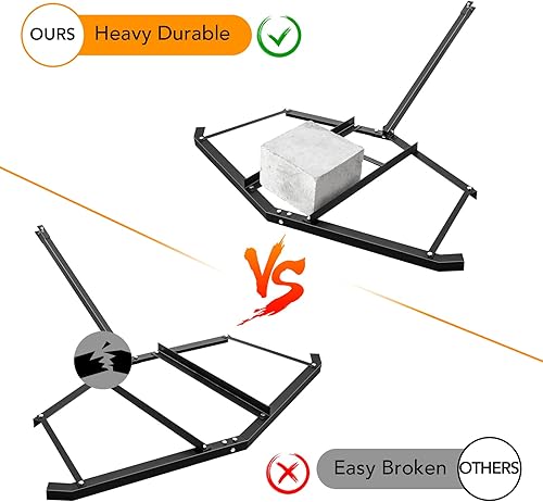Miniatura 4 de Grada de arrastre ATV de 74 pulgadas con 2 barras ajustables para nivelación de paisaje o preparación de césped para campo de jardín de granja