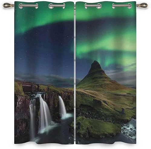 Miniatura 3 de Aurora Borealis - Cortinas opacas, 2 paneles, cortinas multianchas extra anchas de 63 pulgadas de ancho x 80 pulgadas de alto