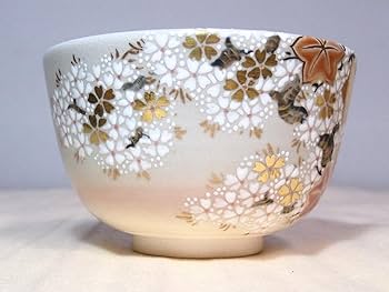 藤谷衣笠　色絵　蔦　茶碗 Amazon.co.jp: 京焼清水焼 平安 藤谷衣笠 抹茶碗 春秋文雲錦文