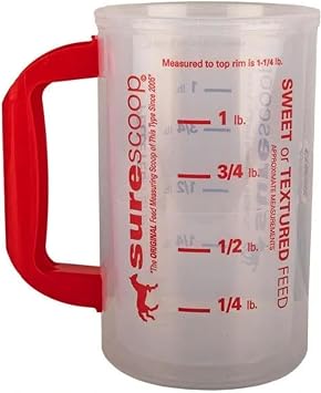 Whirley DrinkWorks SureScoop Pelleted and Sweet Feed Graduated Measuring Scoop for Horses Goats or Sheep 1 Scoop