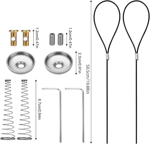 Easy Installation Gate Latch Pull Spring and Cylinder 2 Sets Accessory Hardware Quick Door Upgrade