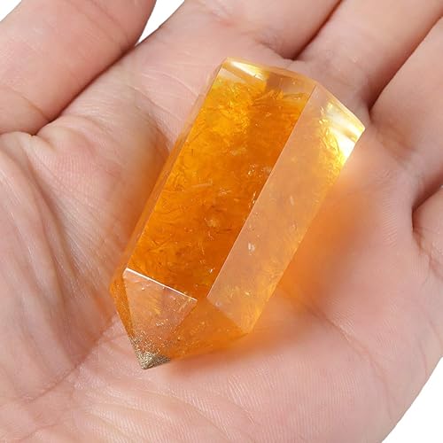 Miniatura 6 de Rockcloud Paquete de 2 puntas de varita de cristal curativo, 6 piedras de prisma facetadas para terapia de meditación de 2 pulgadas, piedra de