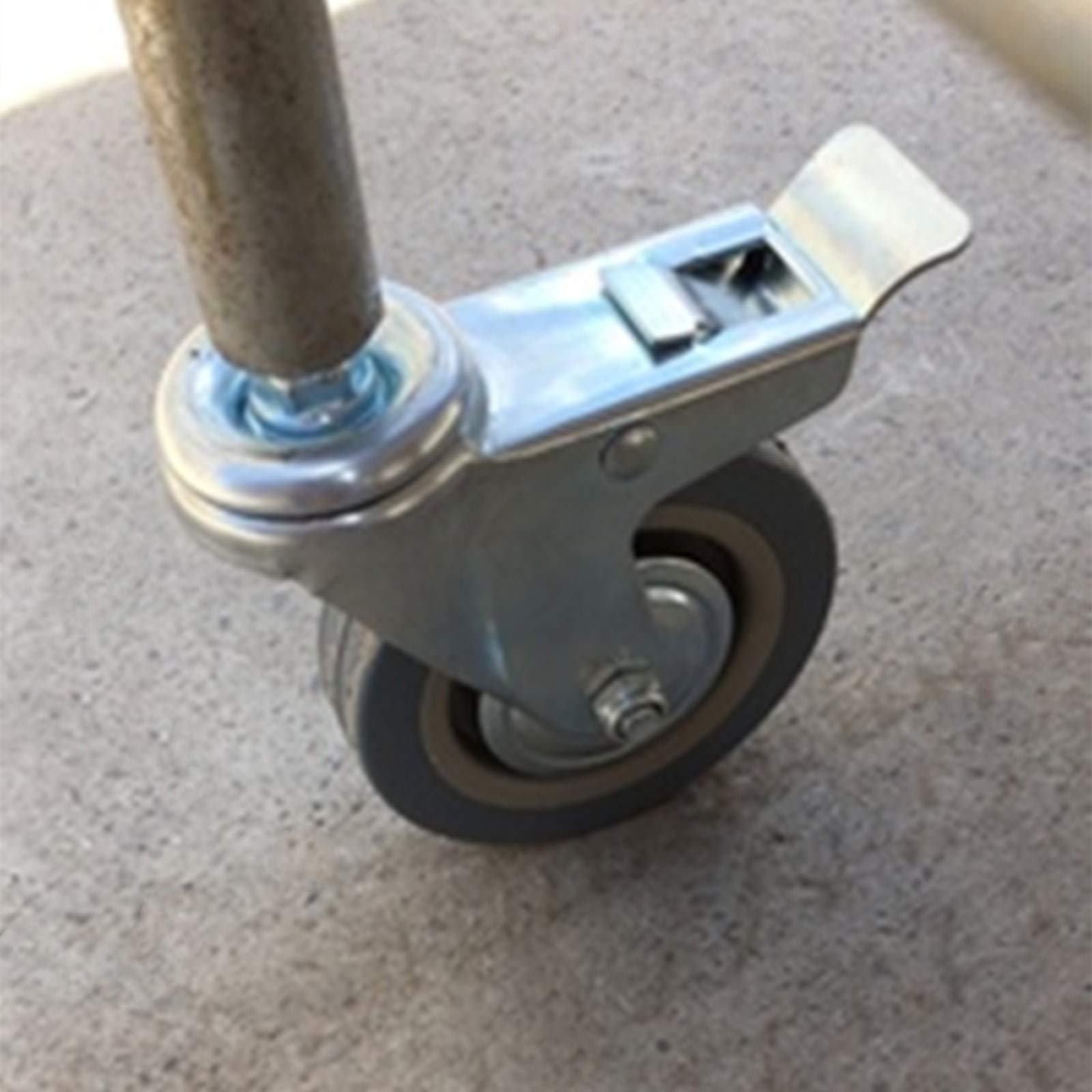 Lenkrolle, Lenkrollen 4 Zoll (100 mm), Gewinde, Tragkraft 270 kg, 4er-Pack mit Bremse(Brake,M10)