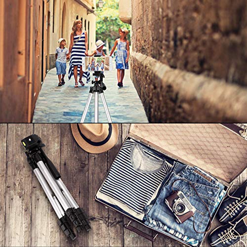 Kwithan Tripod, 50-inch Video Tripod for Cellphone and Camera, Universal Tripod with Wireless Remote & Cellphone Holder Mount