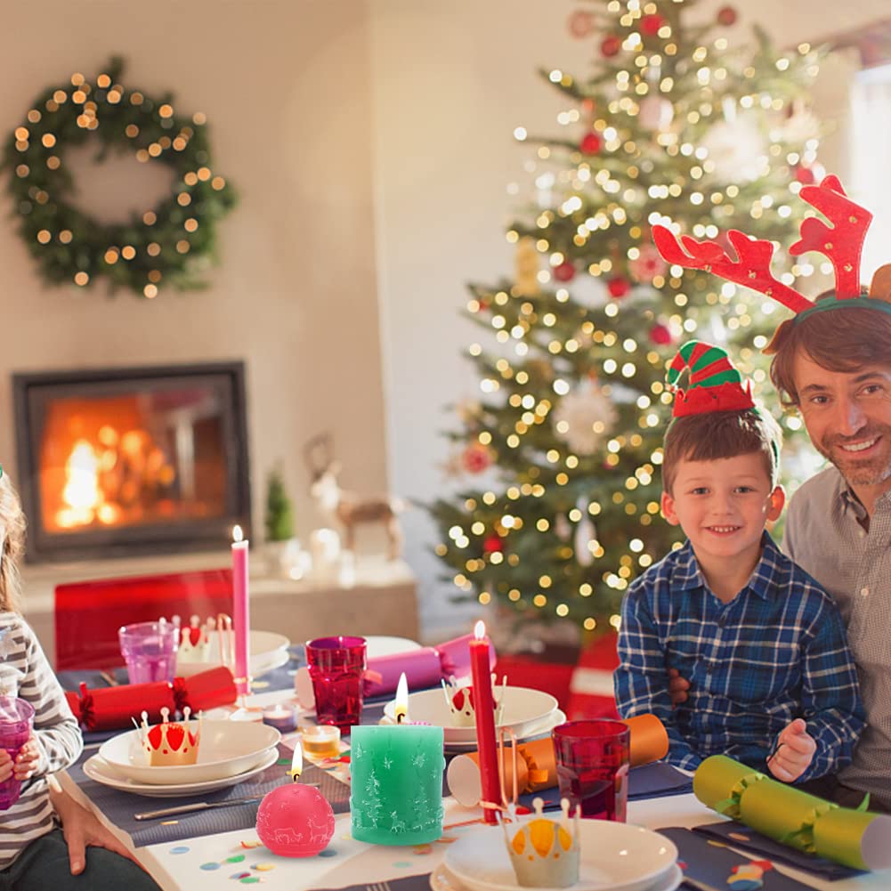 Yajimsa Moule à Bougie En Silicone 3D DIY - En Silicone - Pour Noël - Pour Fondant - Décoration Au Chocolat - Pour Bricolage - Bougies Faites Maison (élan Père Noël - Neige