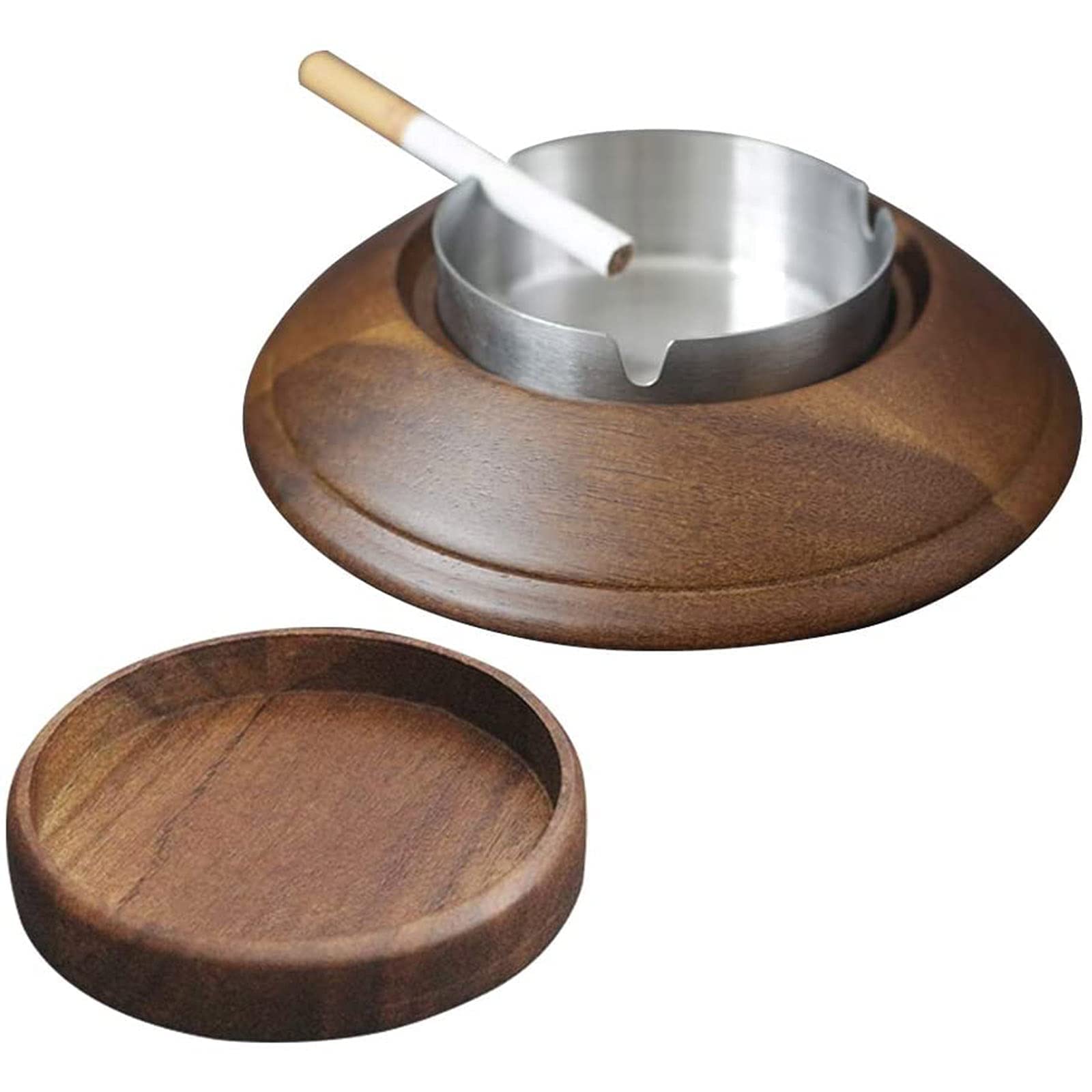 Porte-cendres coupe-vent en bois traité haute température pour table de jardin et balcon
