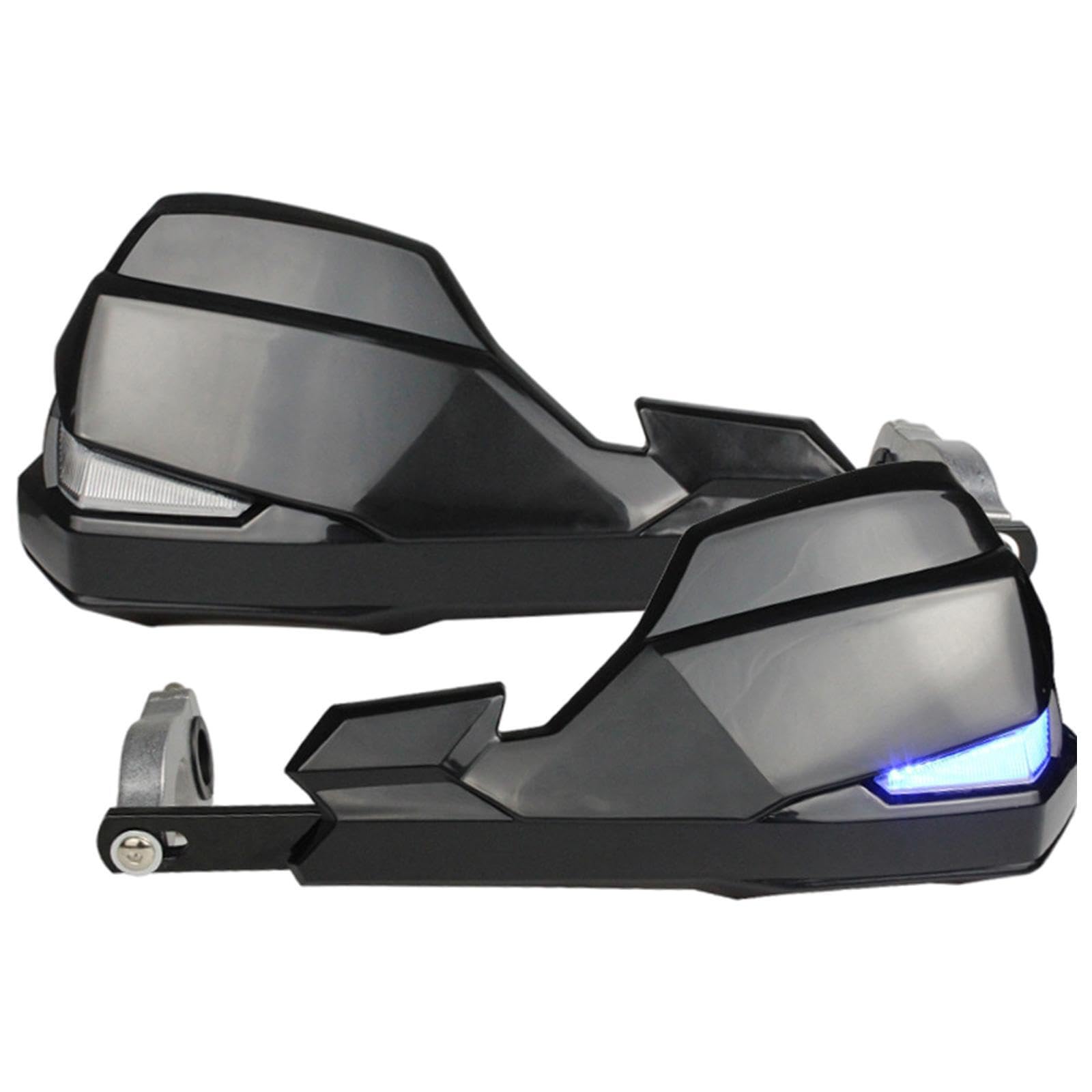 Paramani per motociclette progettati per la sicurezza con illuminazione a LED efficace per la guida notturna. Parti per paramani. con luce a LED.