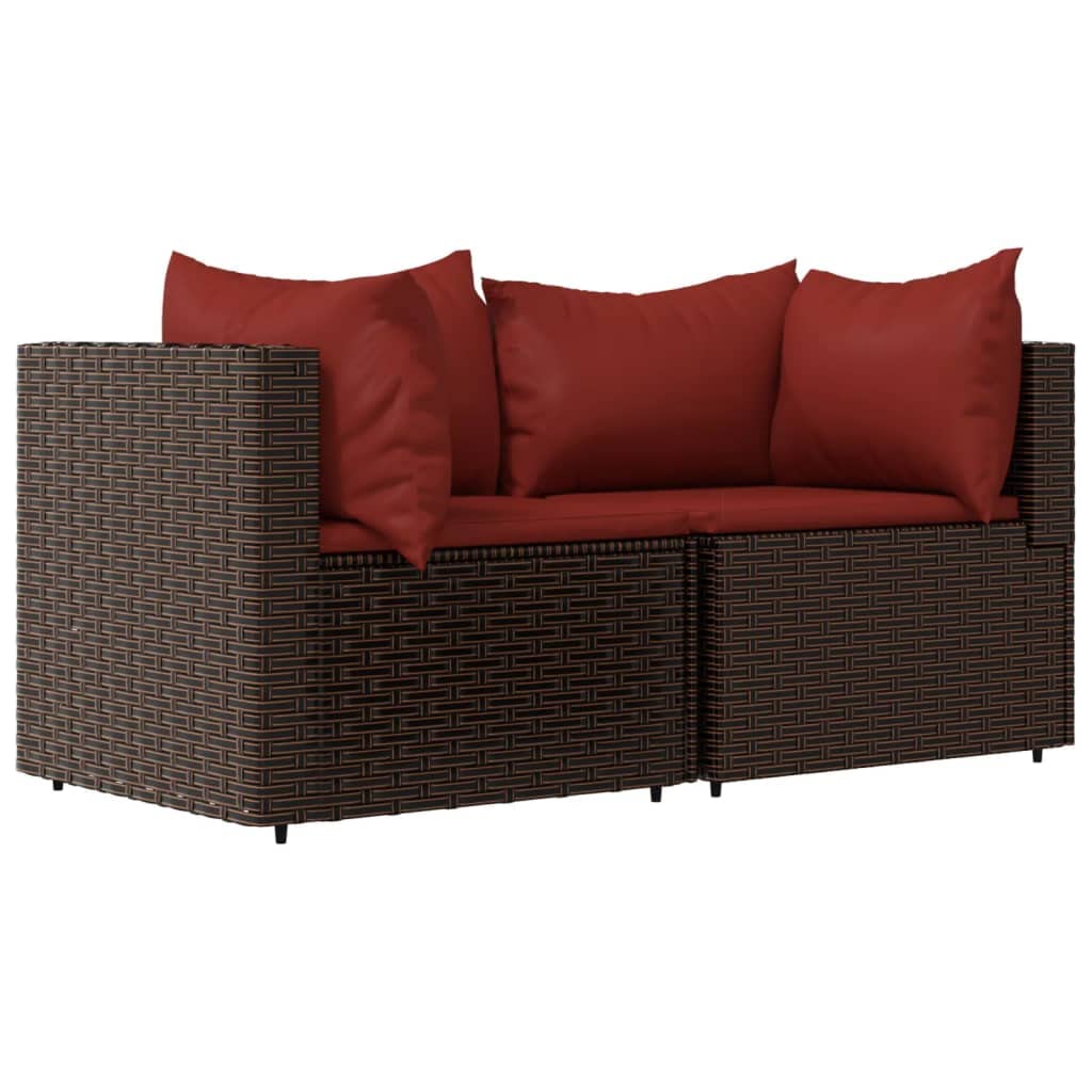 Divano Piccolo Salvaspazio,Divani Angolari Modernidivani Angolari Da Giardino Con Cuscini 2pz Polyrattan Marroneadatto A Terrazza, Giardino, Soggiorno, Balcone, Cortile