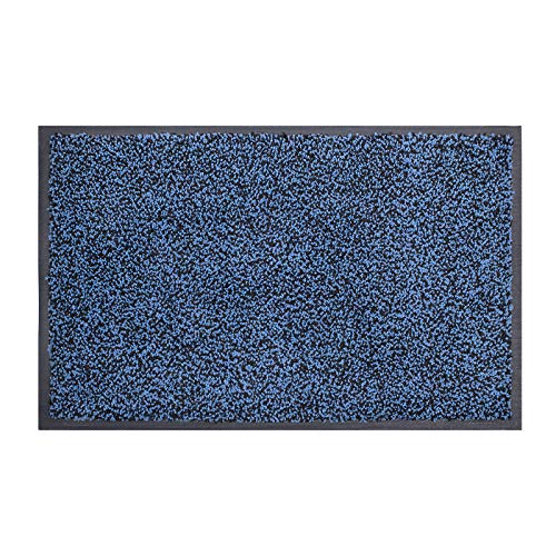 Entry Mats for Front Door - Super Absorbent Mat Washable Entry Rug Entryway Welcome Mat with Non-Slip Backing for Outside Inside Entrance (29.5â€x17â€, Black&Blue)